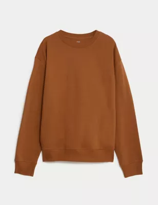 Oversized Cotton Rich Crew Neck Sweatshirt