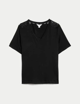 Body Soft&trade; Lace Detail Pyjama Top