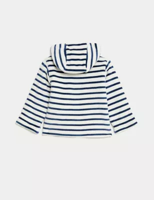 Cotton Rich Striped Hooded Jacket (7lbs-1 Yrs)
