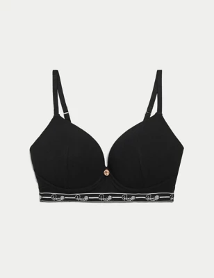Ribbed Lounge Non-Wired Plunge Bra A-E