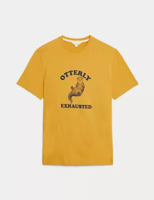 Pure Cotton Otter Graphic Loungewear Top