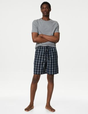 2pk Pure Cotton Checked Pyjama Shorts