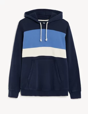 Pure Cotton Colour Block Hoodie