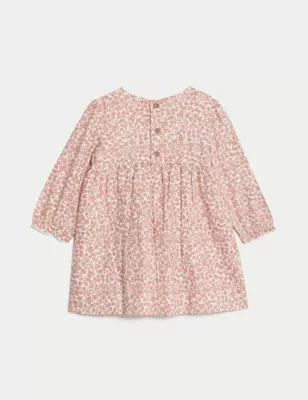 Cotton Rich Floral Dress & Tights Outfit (0-3 Yrs)