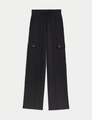 Ponte Utility Wide Leg Trousers