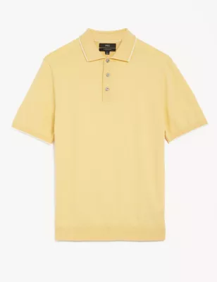 Cotton Rich Short Sleeve Knitted Polo Shirt