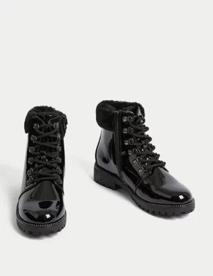 Kids�?Patent Freshfeet&trade; Ankle Boots (1 Large - 6 Large)