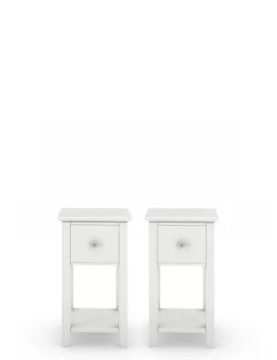 Set Of 2 Hastings 1 Drawer Slim Bedside Tables