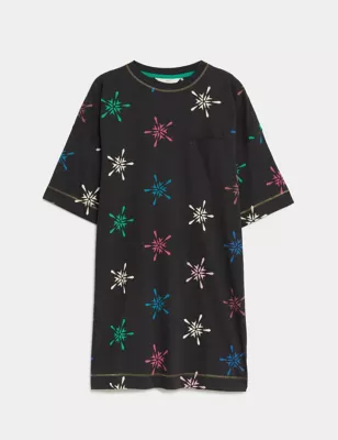 Pure Cotton Star Print Short Nightdress
