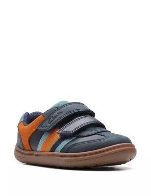 Kids' Leather Riptape Striped Trainers (3 Small - 6&trade; Small)