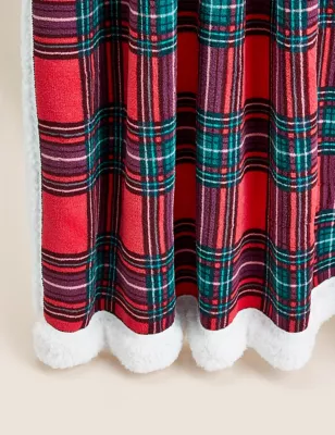 Borg Fleece Check Throw