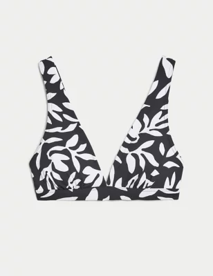 Printed Padded Plunge Bikini Top