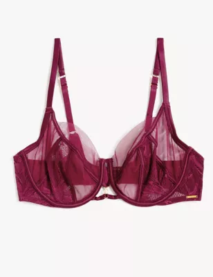 Lexington Lace & Mesh Wired Full Cup Bra A-E