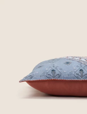 Seville Palmete Pure Cotton Embroidered Cushion