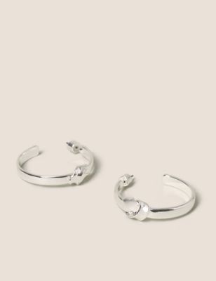 Silver Chain Hoop Earrings