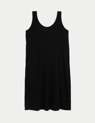 Jersey Round Neck Knee Length Slip Dress