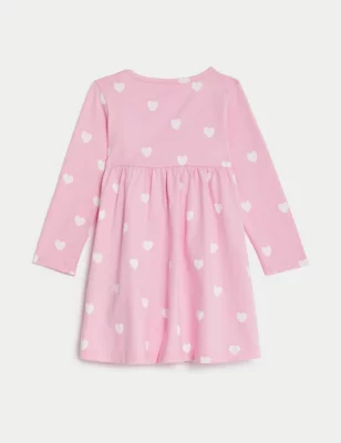 Pure Cotton Heart Dress (0-3 Yrs)