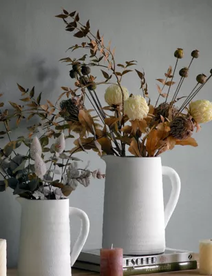 Set Of 6 Artificial Dried Poppy Pod Single Stems