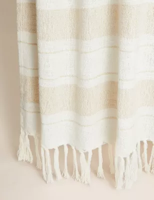 Pure Cotton Striped Throw