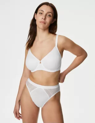 3pk Cotton High Waisted High Leg Knickers