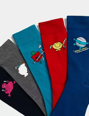 5pk Cotton Rich Mr Men&trade; Socks