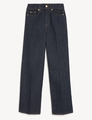 High Waisted Smart Wide Leg Jeans