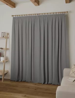 Brushed Pencil Pleat Blackout Ultra Thermal Curtains