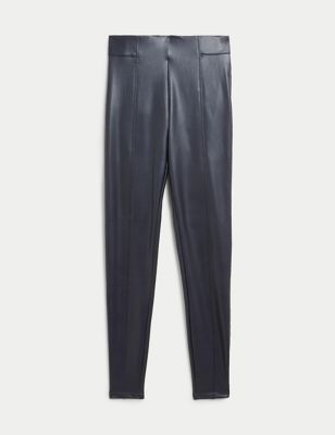 Leather Look High Waisted Leggings