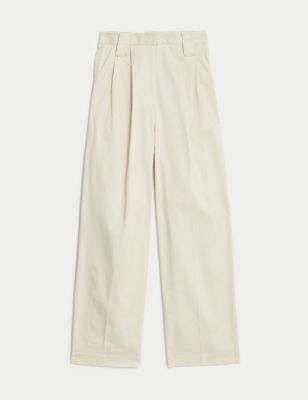 Lyocell Rich Pleated Wide Leg Trousers