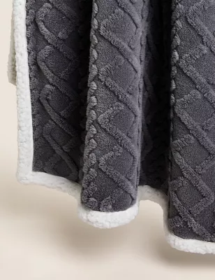 Borg Fleece Cable Throw