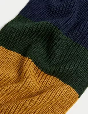 Colour Block Knitted Scarf