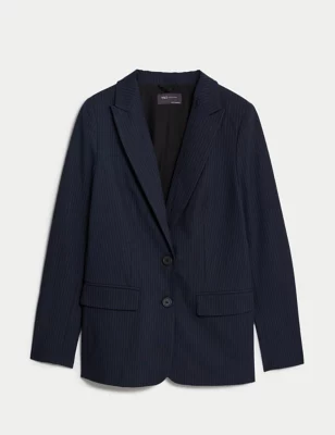 Relaxed Pinstripe Single Breasted Blazer