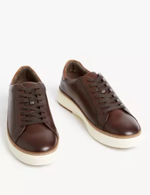 Airflex&trade; Leather Lace Up Trainers