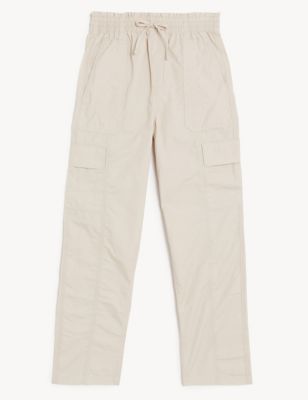 Pure Cotton Utility Straight Leg Trousers