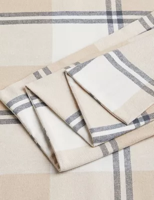 Pure Brushed Cotton Winter Checked Bedding Set