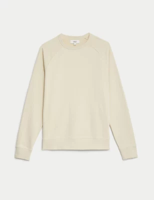 Pure Cotton Raglan Crew Neck Sweatshirt