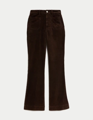 Cord High Waisted Flared Trousers