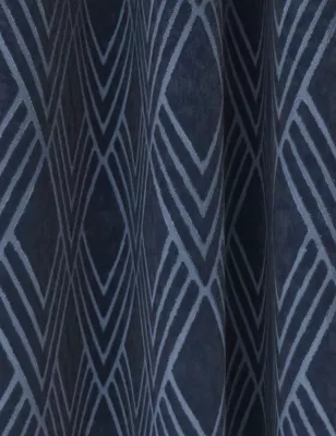 Velvet Geometric Eyelet Curtains