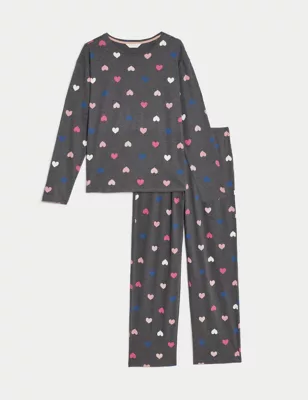 Cotton Rich Heart Print Pyjama Set