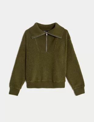 Textured Half Zip Sweatshirt