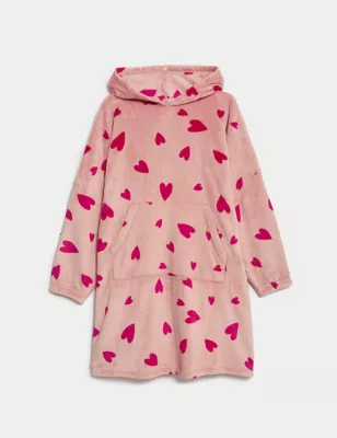 Fleece Heart Print Lounge Hoodie