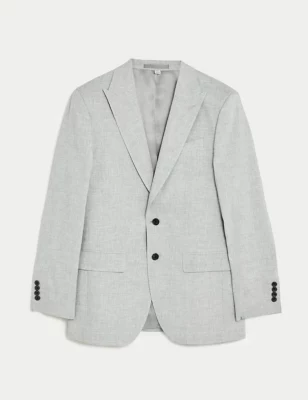 Tailored Fit Linen Rich Suit Jacket