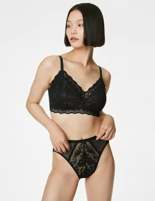 3pk Lace High Waisted High Leg Knickers