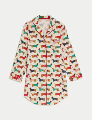 Women'S Sausage Dog Family Christmas Nightshirt