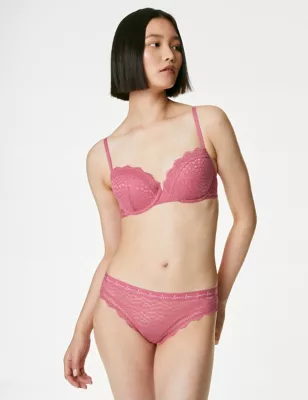 3pk Lace & Mesh Bikini Knickers