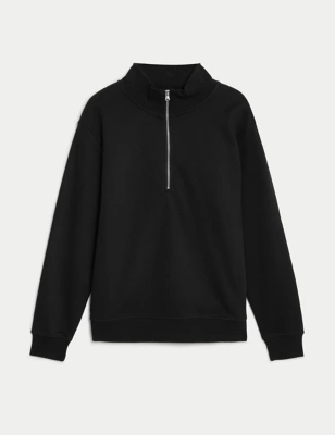 Cotton Rich Half Zip Sweatshirt