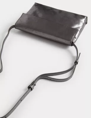 Leather Metallic Cross Body Bag