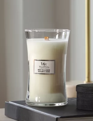 White Tea & Jasmine Hourglass Candle With Crackle Wick