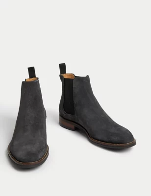 Suede Pull-On Chelsea Boots