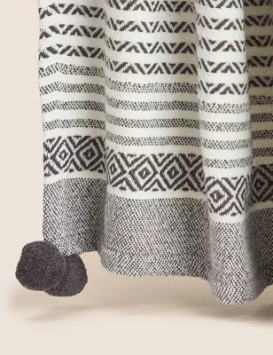 Pure Cotton Geometric Throw